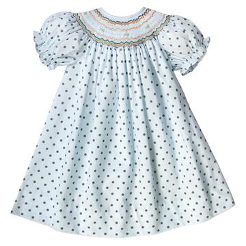 English Smocked Dot Gray